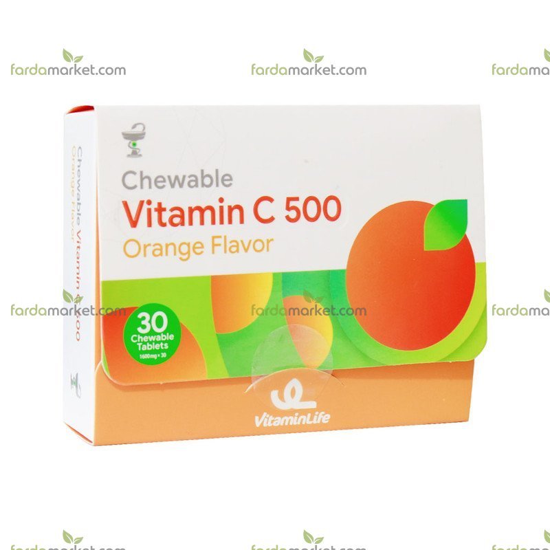 قرص جویدنی ویتامین ث ۵۰۰ میلی گرم بسته ۳۰ عددی ویتامین لایف