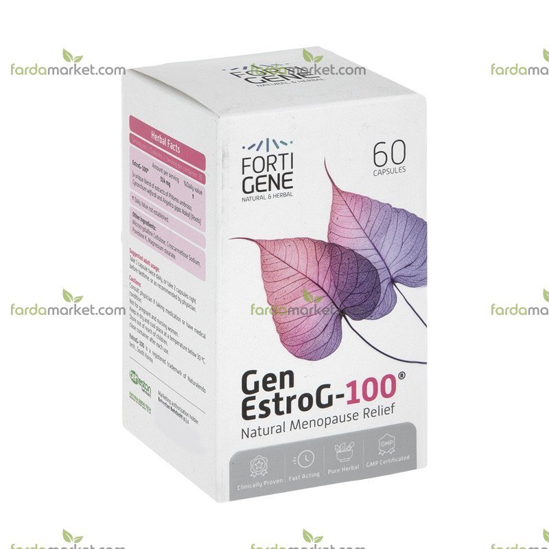 کپسول ژن استروجی ۱۰۰ فورتی ژن بسته ۶۰ عددی