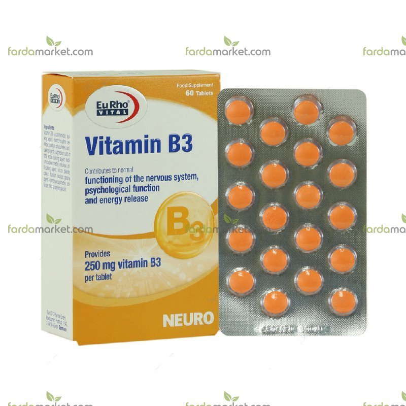 قرص ویتامین ب ۳ بسته ۶۰ عددی یوروویتال