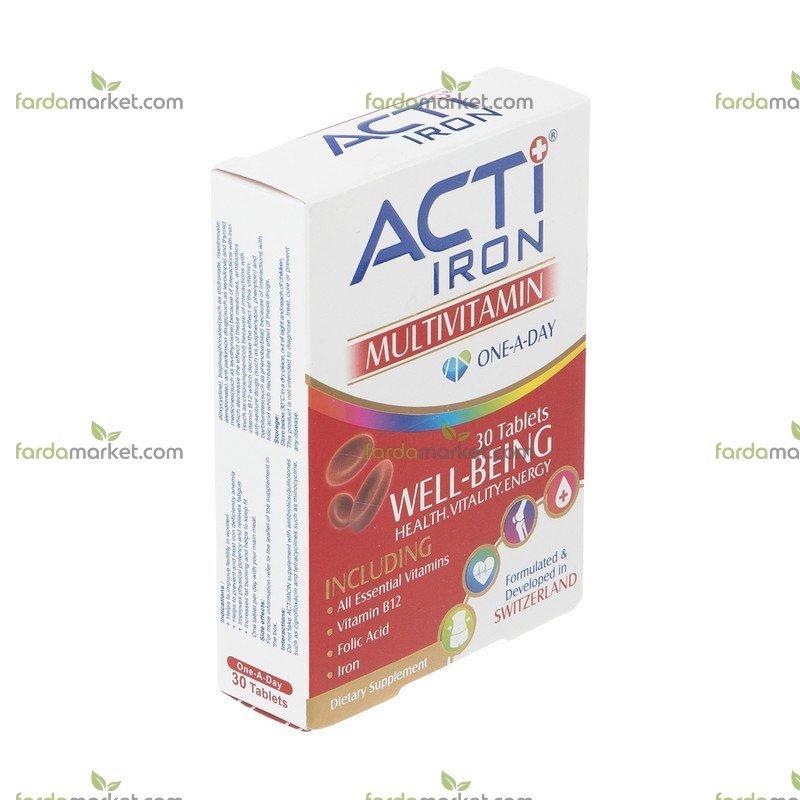 قرص اکتی آیرون ۳۰ عددی ۱ عدد لیبرتی سوئیس
