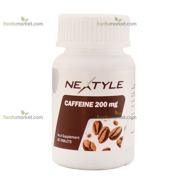 قرص کافئین ۲۰۰ میلی گرم بسته ۳۰ عددی نکستایل