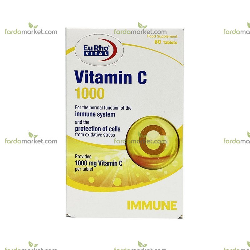 قرص ویتامین ث ۱۰۰۰ میلی‌گرم بسته ۶۰ عددی یورویتال