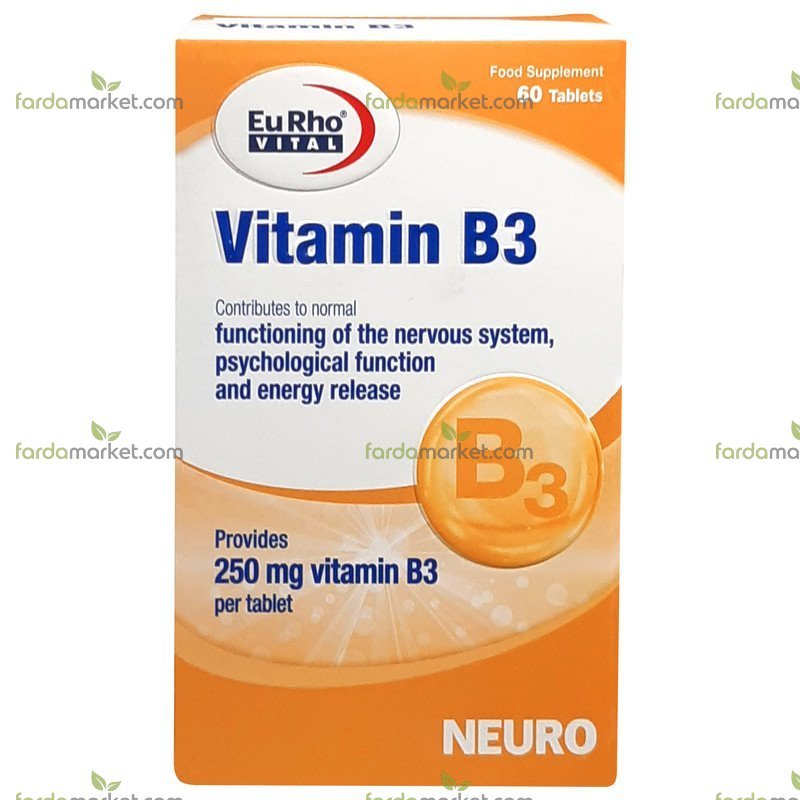 قرص ویتامین ب 3 250 میلی گرم 60 عددی یوروویتال 