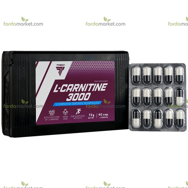 کپسول ال کارنیتین ۳۰۰۰ - بسته ۶۰ عددی ترِک نوتریشن