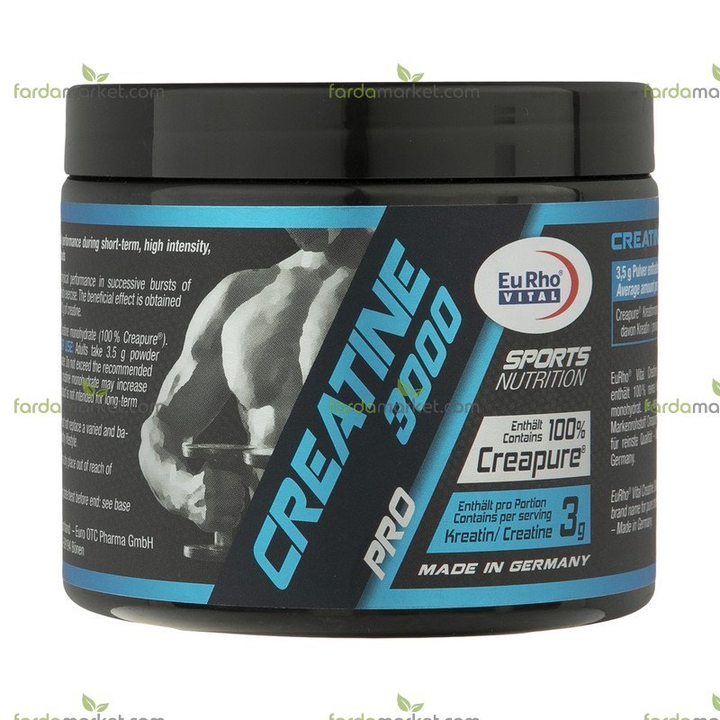 پودر کراتین مونوهیدرات ۳۰۰۰ یورو ویتال وزن ۲۵۰ گرم - کراپیور