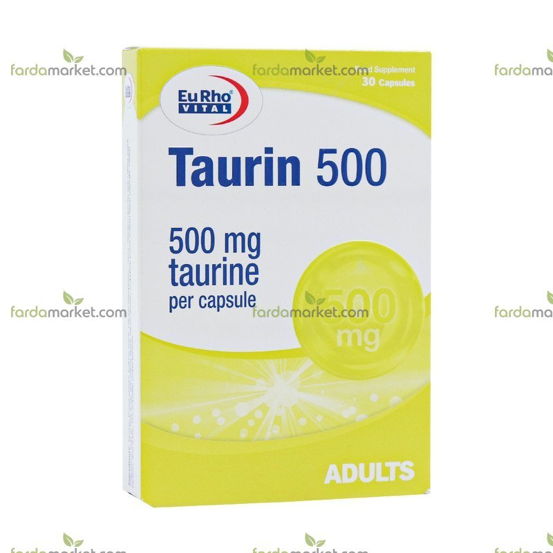 کپسول تائورین ۵۰۰ میلی گرم بسته ۳۰ عددی - یوروویتال