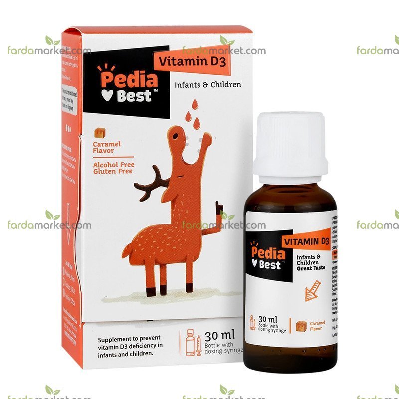پدیا بست ویتامین د۳ قطره خوراکی ۳۰م ل طعم کارامل - پدیا بست