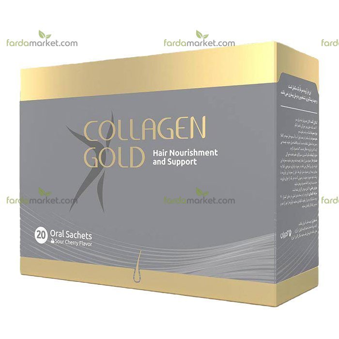 ساشه کلاژن گلد مخصوص مو ۲۰ عددی آدریان