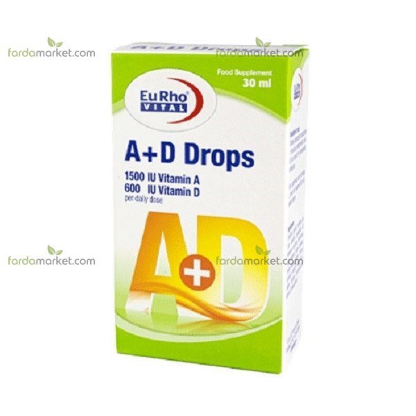 آ+د قطره خوراکی ۳۰ م ل - طعم پرتقال - ۱ عدد - یوروویتال