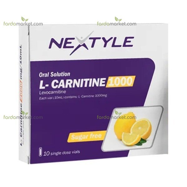 ویال ال کارنتین ۱۰۰۰ میلی گرم با طعم لیمو بسته ۱۰ عددی نکستایل